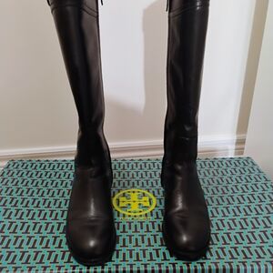 Tory Burch Black Leather Knee-High Boots